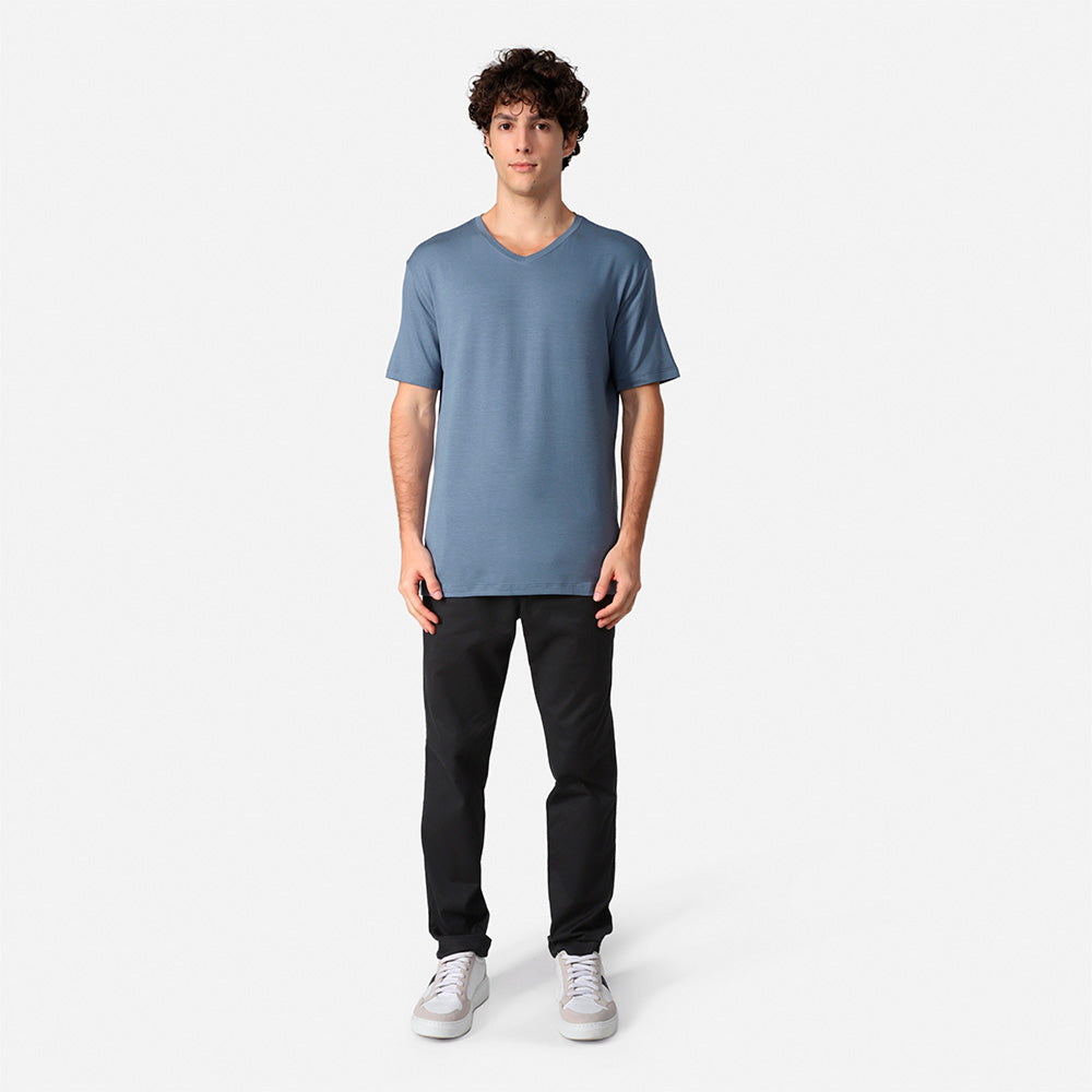 Tech T-Shirt Modal V Masculina - Azul Cobalto