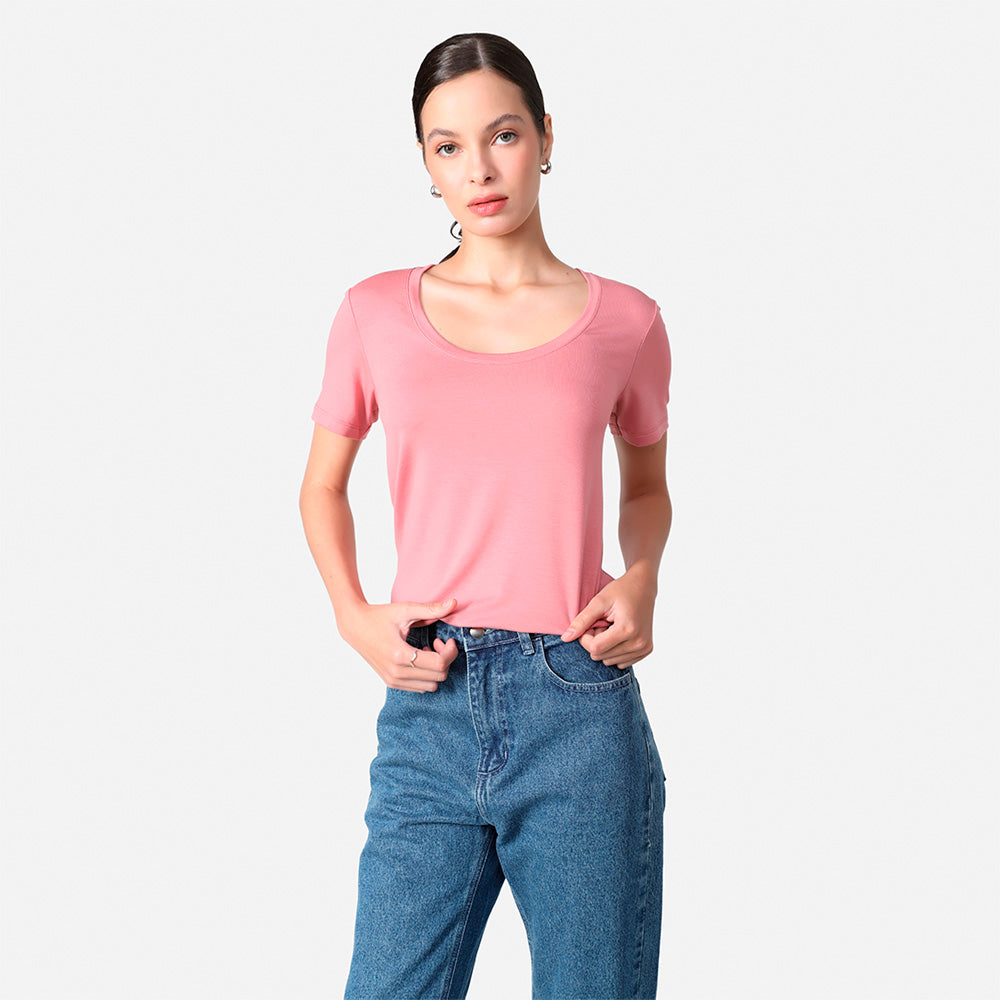 Tech T-Shirt Modal U Premium Feminina | Basico.com - Rose