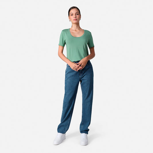 Tech T-Shirt Modal U Premium Feminina | Basico.com - Verde Oliva