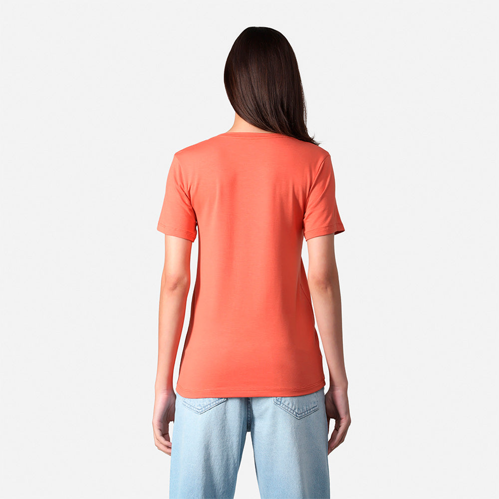 Tech T-Shirt Modal V Feminina - Marrom Telha