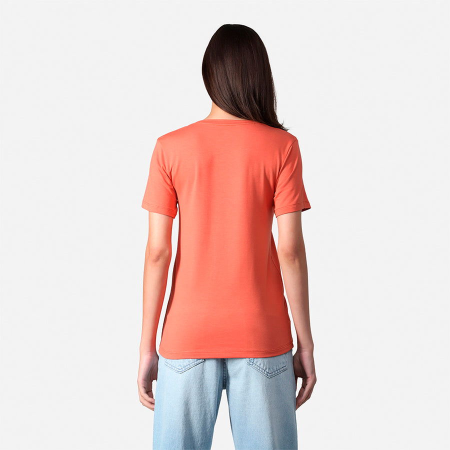 Tech T-Shirt Modal V Feminina - Marrom Telha