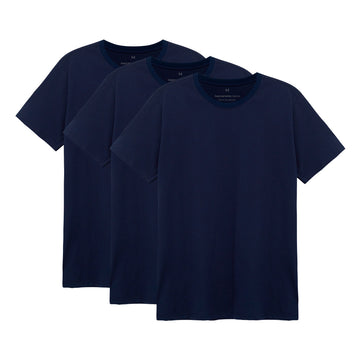 Kit 3 Tech T-Shirt Anti Odor Gola C Masculina - Azul Marinho