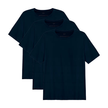 Kit 3 Tech T-Shirt Anti Odor Gola C Plus Size Masculina - Azul Marinho